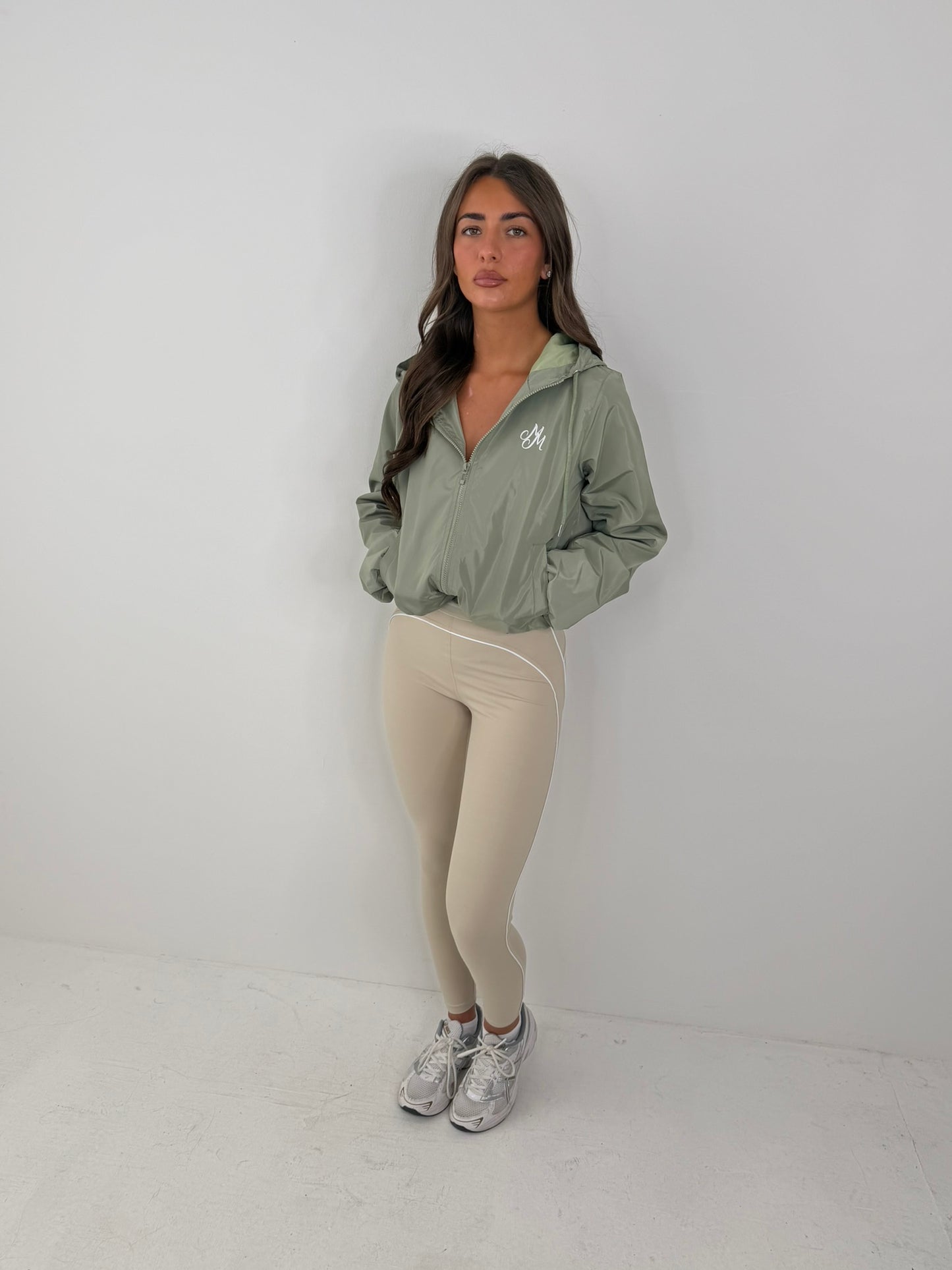 Willow long sleeved hooded wind breaker zipped all season rain proof jacket