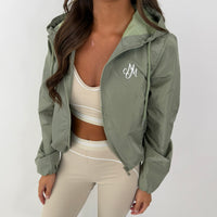 Willow long sleeved hooded wind breaker zipped all season rain proof jacket