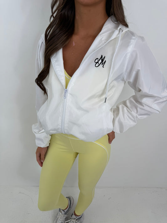 Willow long sleeved hooded wind breaker zipped all season rain proof jacket