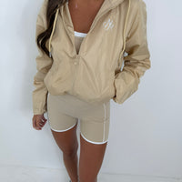 Willow long sleeved hooded wind breaker zipped all season rain proof jacket