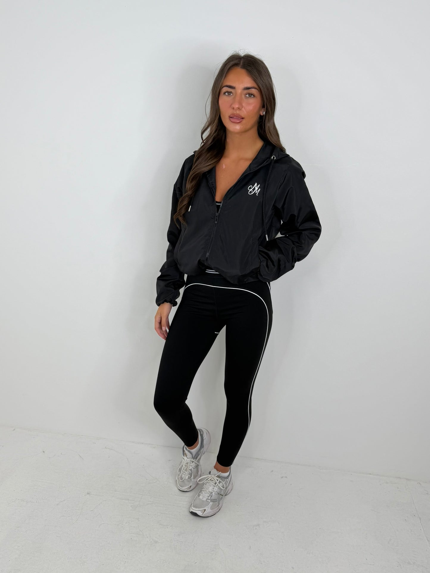 Willow long sleeved hooded wind breaker zipped all season rain proof jacket