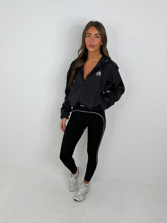 Willow long sleeved hooded wind breaker zipped all season rain proof jacket