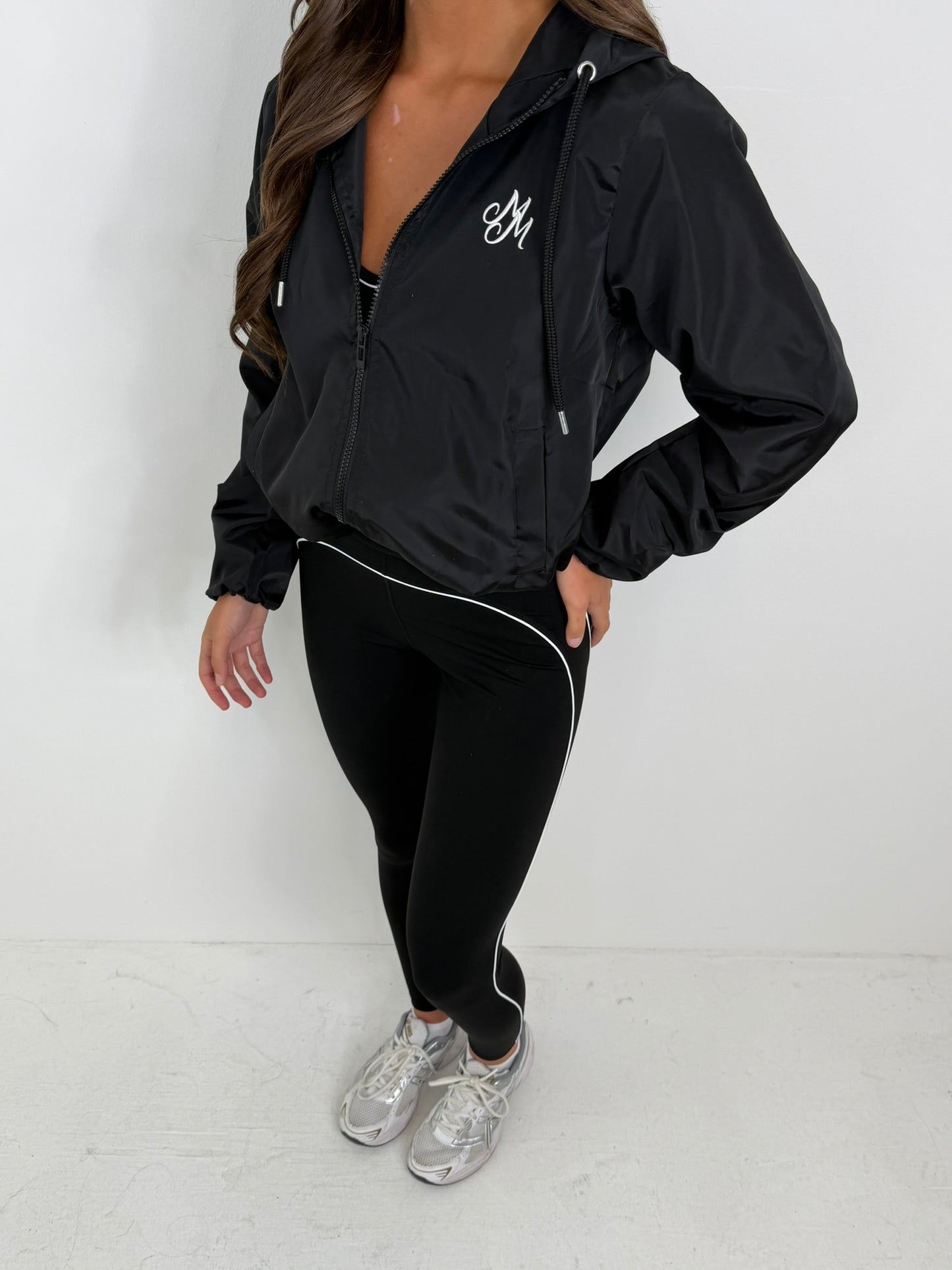 Willow long sleeved hooded wind breaker zipped all season rain proof jacket