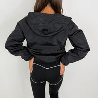 Willow long sleeved hooded wind breaker zipped all season rain proof jacket