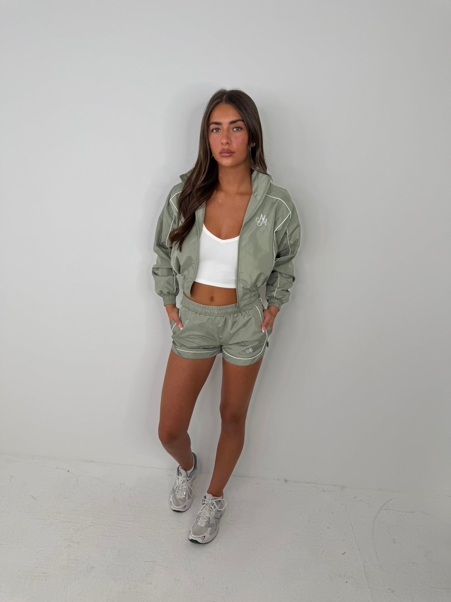 CIERRA miniminx windbreaker + shorts co-ord SAGE