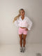 Jade quarter zip wind breaker with cuffed sleeves with MM logo WHITE